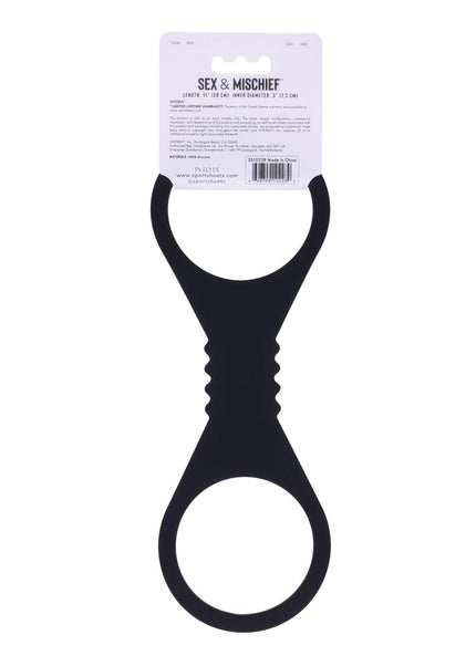 Sex & Mischief Shadow Large Silicone Cuffs - Black Large Restraints
