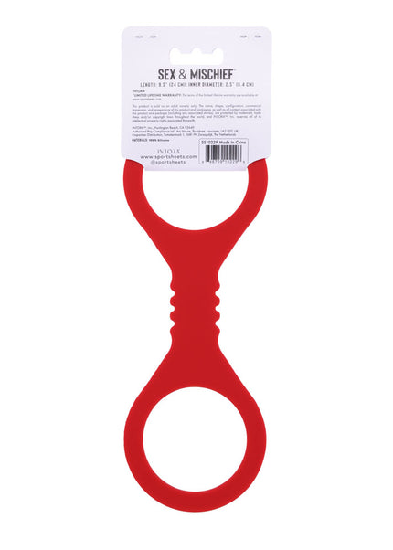 Sex & Mischief Amor Small Silicone Cuffs - Red Small Restraints