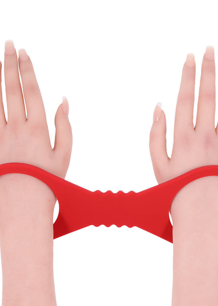 Sex & Mischief Amor Large Silicone Cuffs - Red Large Restraints