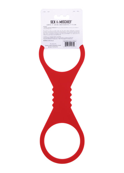 Sex & Mischief Amor Large Silicone Cuffs - Red Large Restraints