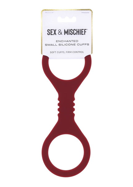 Sex & Mischief Enchanted Small Silicone Cuffs - Burgundy Small Restraints