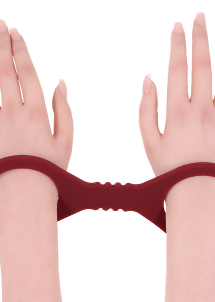 Sex & Mischief Enchanted Small Silicone Cuffs - Burgundy Small Restraints