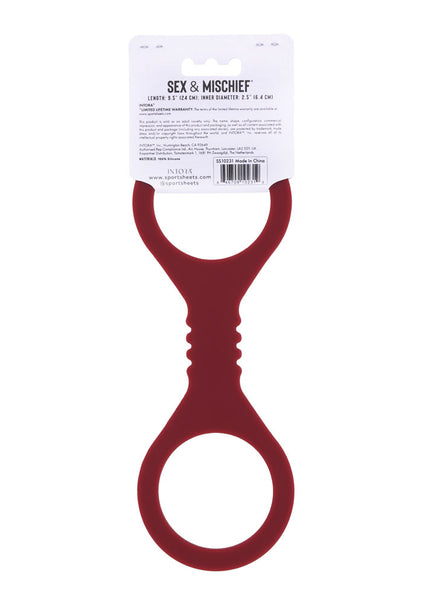 Sex & Mischief Enchanted Small Silicone Cuffs - Burgundy Small Restraints