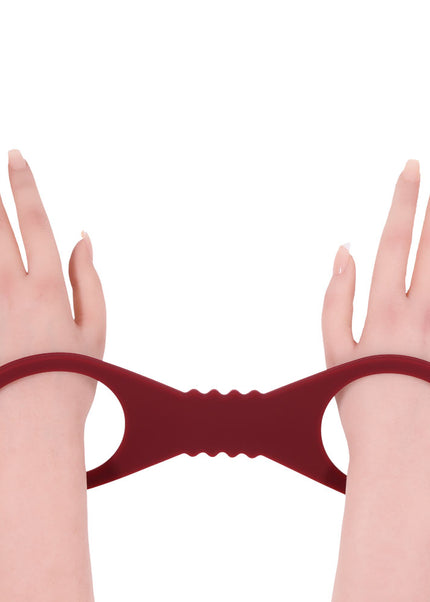 Sex & Mischief Enchanted Large Silicone Cuffs - Burgundy Large Restraints