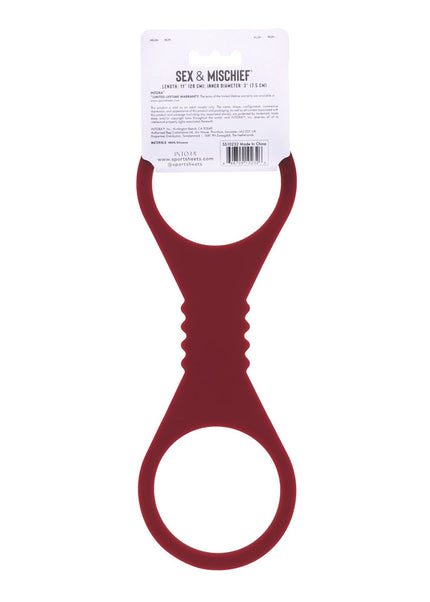 Sex & Mischief Enchanted Large Silicone Cuffs - Burgundy Large Restraints