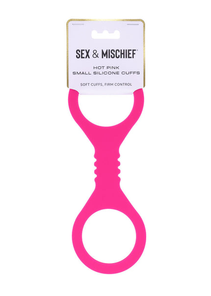 Sex & Mischief Small Hot Pink Silicone Cuffs - Hot Pink Small Restraints