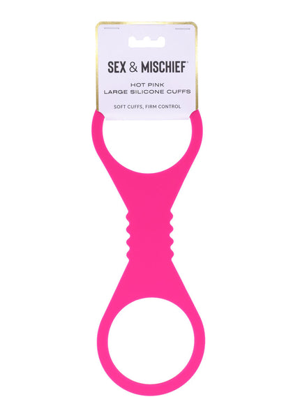 Sex & Mischief Large Hot Pink Silicone Cuffs - Hot Pink Large Restraints