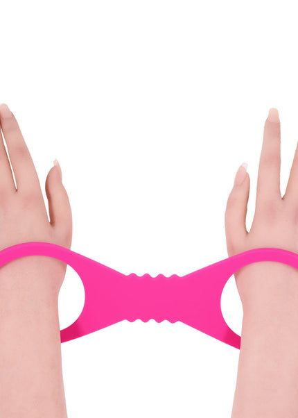 Sex & Mischief Large Hot Pink Silicone Cuffs - Hot Pink Large Restraints