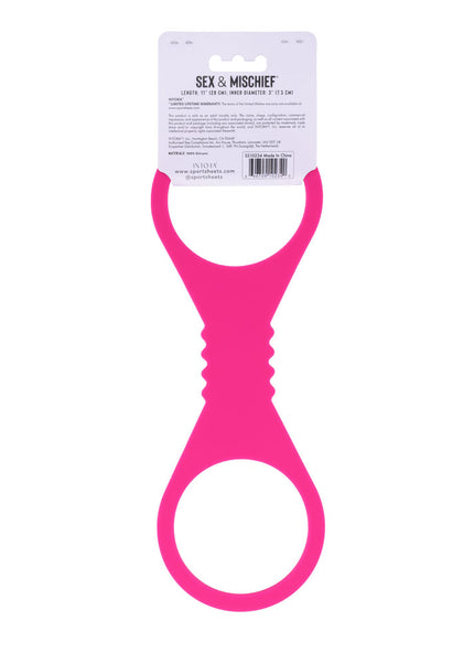 Sex & Mischief Large Hot Pink Silicone Cuffs - Hot Pink Large Restraints