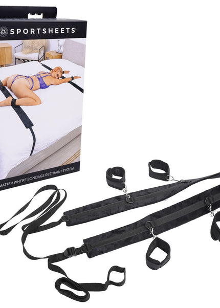 SPORTSHEETS No Matter Where Bondage Restraint System - Bed Restraints