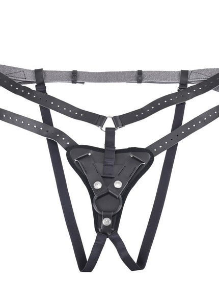 SPORTSHEETS Aurora High Waisted Strap On - Black Adjustable Strap-On Harness (No Probe Included)