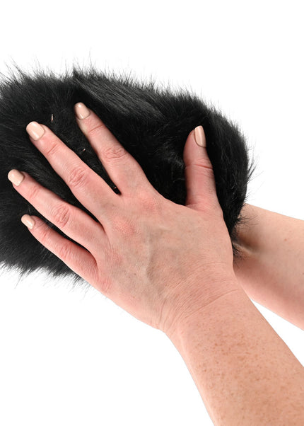 SPORTSHEETS Spiked Sensory Mitt - Black Furry Mitt with Spikes