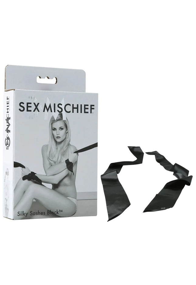 Sex & Mischief Silky Sashes Black - Black Restraints