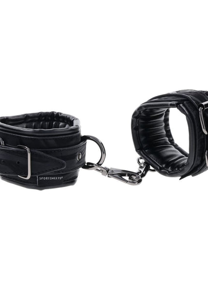 SPORTSHEETS Velvet Noir Handcuffs - Black Adjustable Cuff Restraints