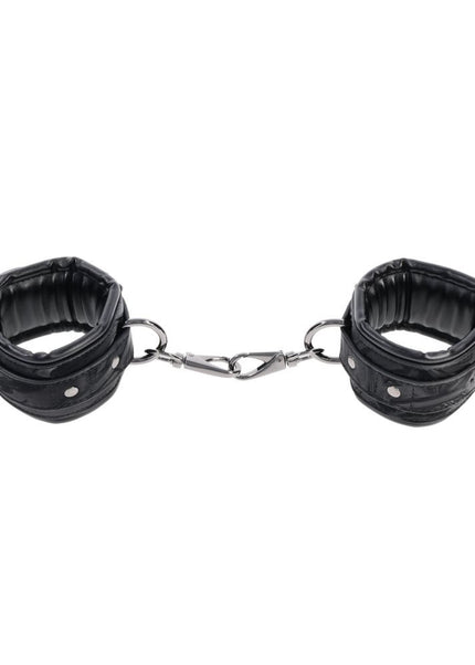 SPORTSHEETS Velvet Noir Handcuffs - Black Adjustable Cuff Restraints