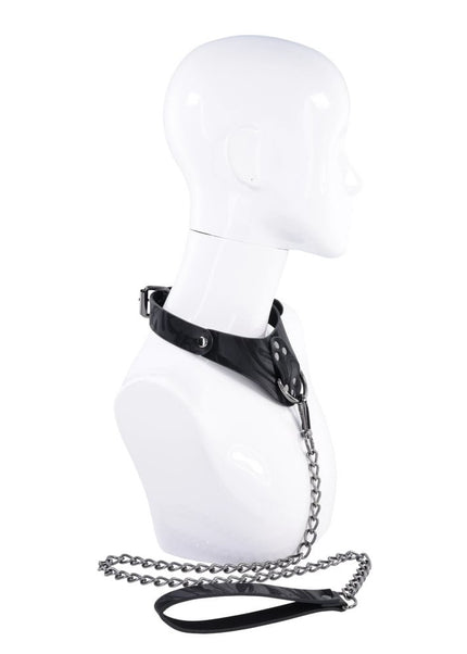 SPORTSHEETS Velvet Noir Collar & Leash - Black Restraint & Leash