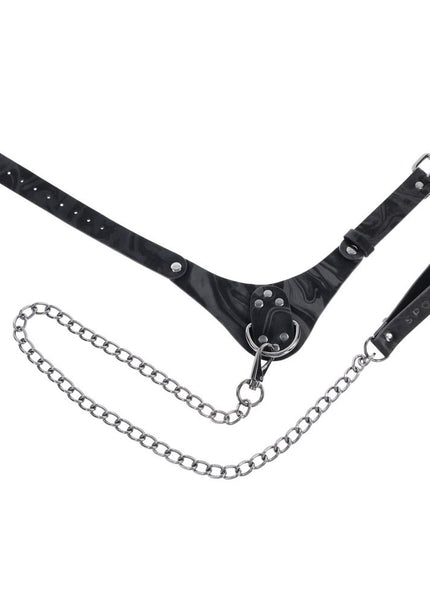 SPORTSHEETS Velvet Noir Collar & Leash - Black Restraint & Leash