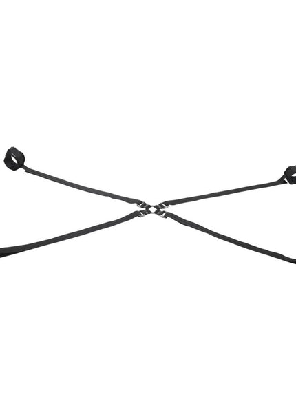 SPORTSHEETS Velvet Noir Adjustable Hog Tie & Cuff Set - Black Restraints