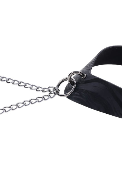 SPORTSHEETS Velvet Noir Collar & Removable Clamps - Black Neck & Nipple Restraints