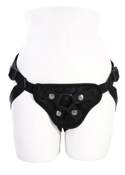 SPORTSHEETS Velvet Noir Strap On - Black Adjustable Strap-On Harness (No Probe Included)