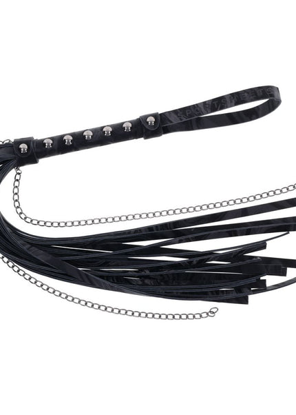 SPORTSHEETS Velvet Noir Chain Flogger - Black 43 cm Flogger Whip