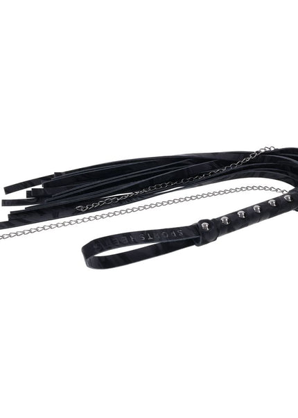 SPORTSHEETS Velvet Noir Chain Flogger - Black 43 cm Flogger Whip