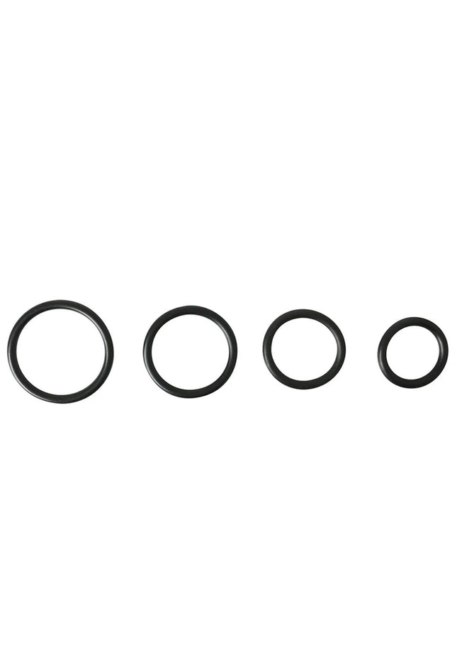 SPORTSHEETS Rubber O-Ring 4 Pack - Black Rings - 4 Pack