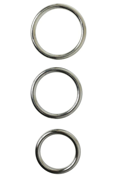 SPORTSHEETS Seamless Metal O-Ring 3 Pack - Metal Rings - Set of 3 Sizes