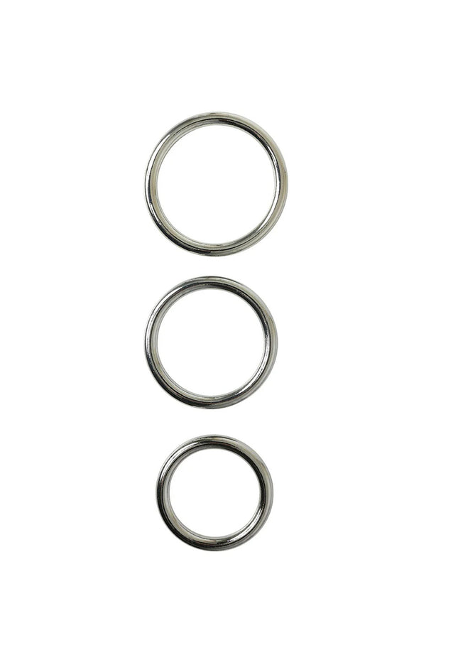 SPORTSHEETS Seamless Metal O-Ring 3 Pack - Metal Rings - Set of 3 Sizes