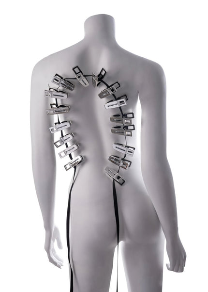 EDGE Body Zipper Clothes Pins - Chrome Chrome Pins - Set of 16