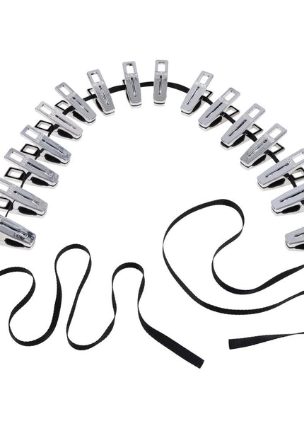 EDGE Body Zipper Clothes Pins - Chrome Chrome Pins - Set of 16