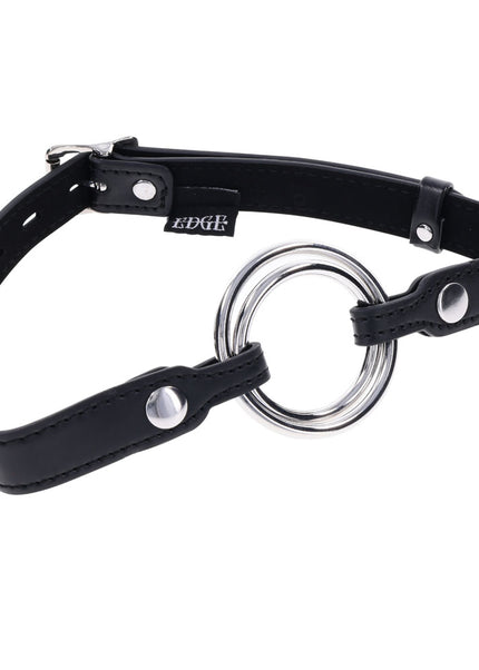 EDGE Interchangeable Ring Gag - Black Mouth Gag Restraint with 2 Interchangeable Pieces