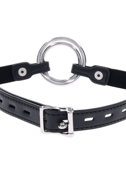 EDGE Interchangeable Ring Gag - Black Mouth Gag Restraint with 2 Interchangeable Pieces