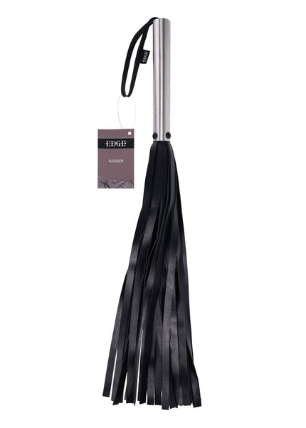 EDGE Flogger - Black Flogger Whip with Metal Handle