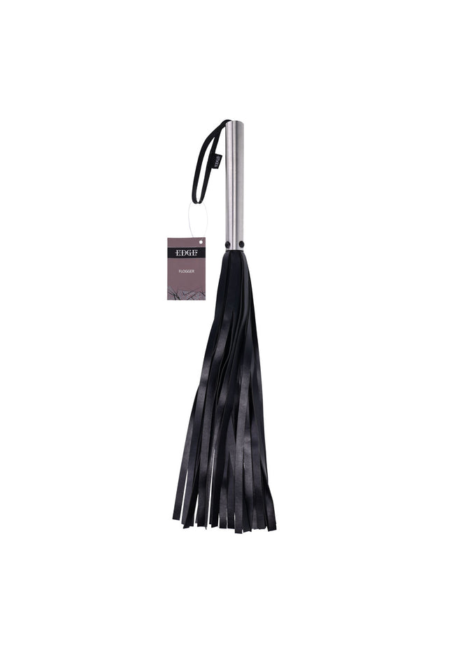 EDGE Flogger - Black Flogger Whip with Metal Handle