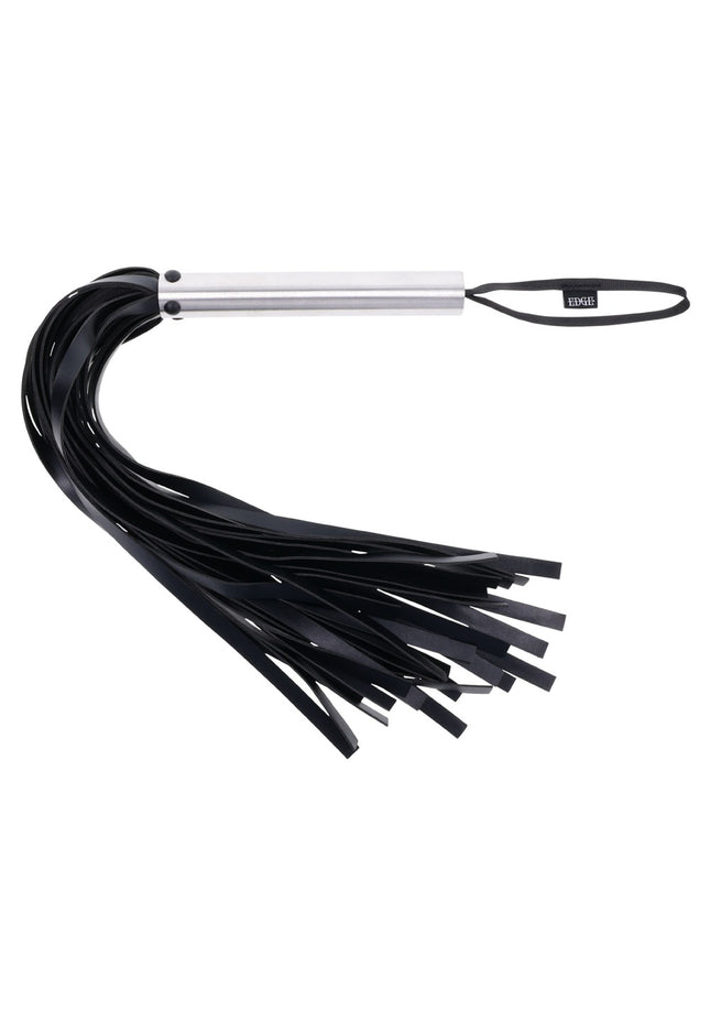 EDGE Flogger - Black Flogger Whip with Metal Handle