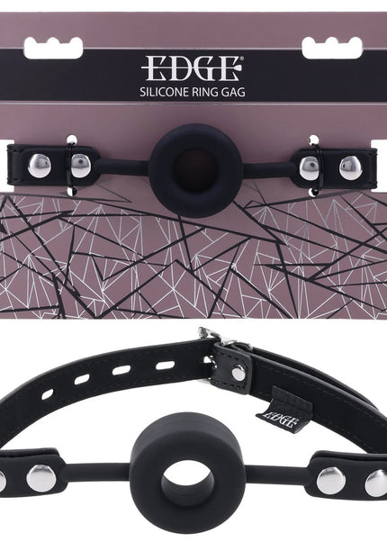 EDGE Silicone Ring Gag - Black Mouth Restraint