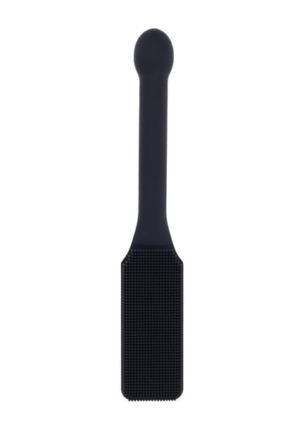 EDGE Pins & Needles Silicone Paddle - Black Spanking Paddle with Insertable Handle