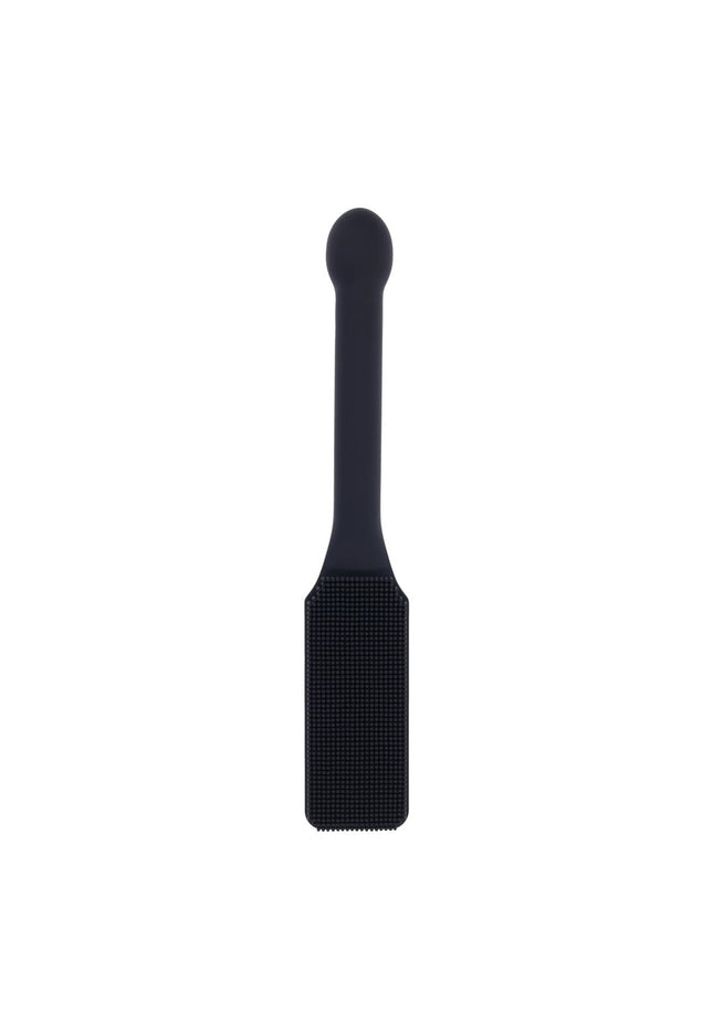 EDGE Pins & Needles Silicone Paddle - Black Spanking Paddle with Insertable Handle