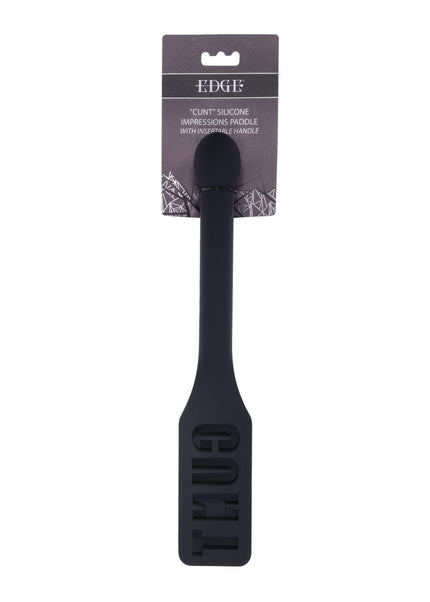 EDGE CUNT Silicone Paddle - Black Silicone Paddle with Insertable Handle