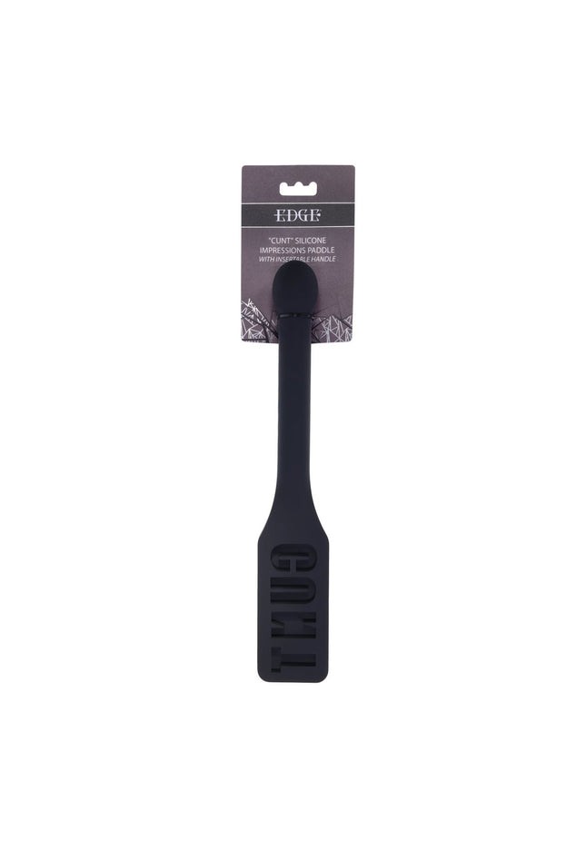 EDGE CUNT Silicone Paddle - Black Silicone Paddle with Insertable Handle