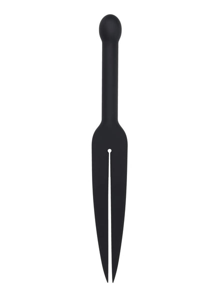 EDGE Silicone Tawse - Black Silicone Tawse Whip with Insertable Handle