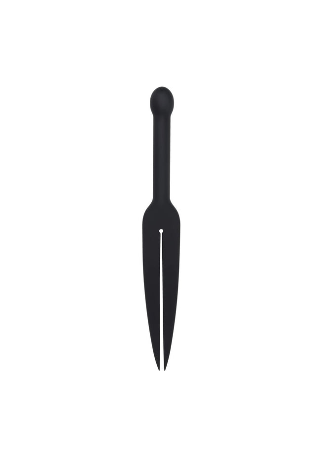 EDGE Silicone Tawse - Black Silicone Tawse Whip with Insertable Handle