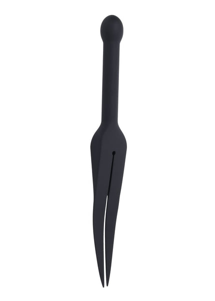EDGE Silicone Tawse - Black Silicone Tawse Whip with Insertable Handle