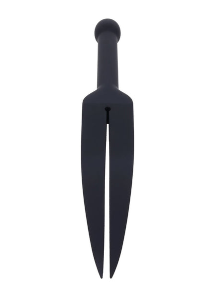 EDGE Silicone Tawse - Black Silicone Tawse Whip with Insertable Handle