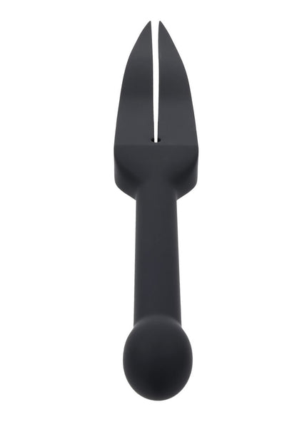 EDGE Silicone Tawse - Black Silicone Tawse Whip with Insertable Handle