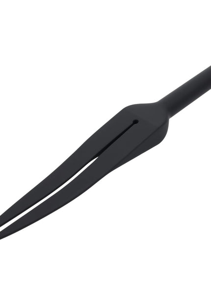 EDGE Silicone Tawse - Black Silicone Tawse Whip with Insertable Handle