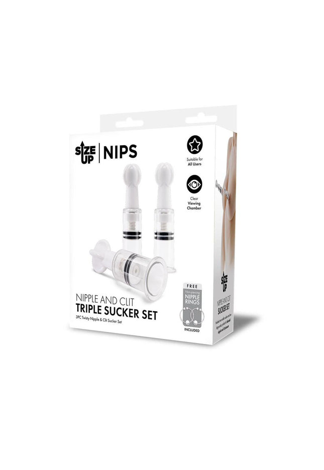 Size Up Nipple and Clit Triple Sucker Set - 3 Piece Sucker Set