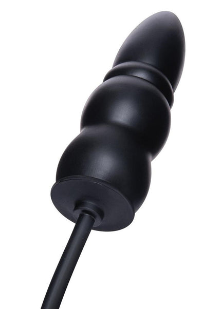 Size Up 5.5 Inch Ripple Inflatable Butt Plug - Black 15.2 cm Inflatable Butt Plug