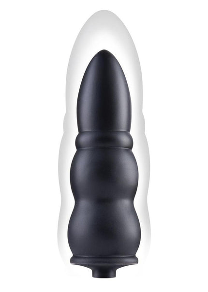 Size Up 5.5 Inch Ripple Inflatable Butt Plug - Black 15.2 cm Inflatable Butt Plug